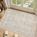 Washable Area Rugs 2x4: Neutral Living Room Bedroom Carpet Brown by Luxturiy