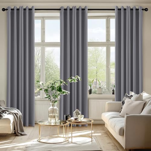 MIULEE Blackout Curtains for Bedroom 2 Panels 40 x 84 Inch Long Light Gray - Image 6