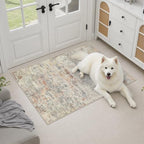 2x3 Washable Entryway Rug: Modern Abstract Indoor Soft Carpet Taupe - Image 3