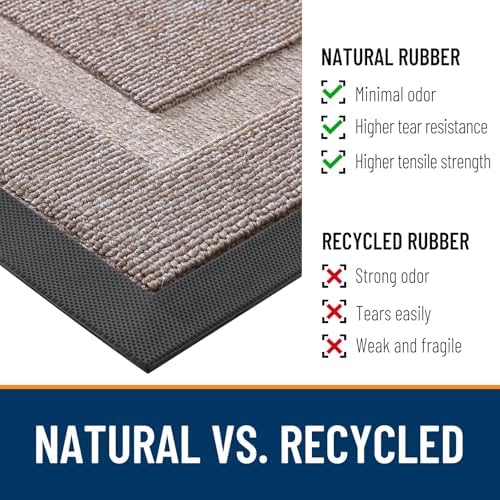 OLANLY Half Circle Front Door Mat Outside 59x34 All-Season Rubber Doormat - Image 3