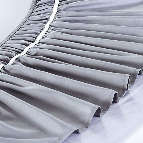 MEILA Wrap Around Elastic Bed Skirt for Queen & King Beds, 16" Drop, Grey - Image 3