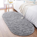 Noahas 2x5 Grey Fluffy Soft Oval Rug Non-Slip for Bedroom Dorm Hallway by ModernHomeDecor