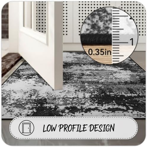 Washable 2x6 Black Runner Rug for Hallway Kitchen Entryway Non Slip - Image 6