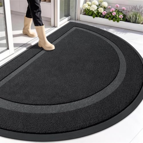 OLANLY Half Circle Front Door Mat Outside 71x47 All-Season Rubber Doormat by OLANLY