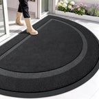 OLANLY Half Circle Front Door Mat Outside 71x47 All-Season Rubber Doormat by OLANLY