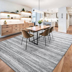 Chicrug 6x9 Grey Washable Striped Abstract Area Rug for Living Room Bedroom - Image 5