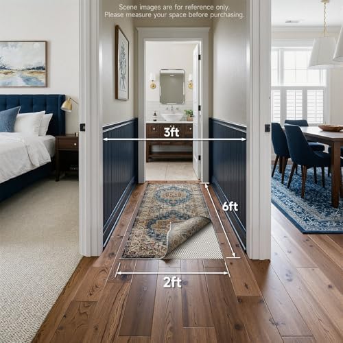 Veken Runner Rug Pad Gripper for Hardwood Floors, Non Slip 2x6 Ft Rug Pads for Area Rugs, Thick Rug Grippers for Tile Floors, Under Carpet Anti Skid Mat, Keep Your Rugs Safe and in Place - Image 6