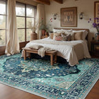 RELEANY Washable Area Rug, Large 10'x14', Teal - Image 3