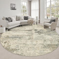 Round Area Rug Living Room: 8 ft Modern Washable Indoor Carpet by FXRHLP