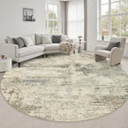 Round Area Rug Living Room: 6 ft Modern Washable Indoor Carpet by FXRHLP