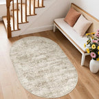 3x5 Oval Rug for Bedroom,Washable Area Rug,Brown - Image 5