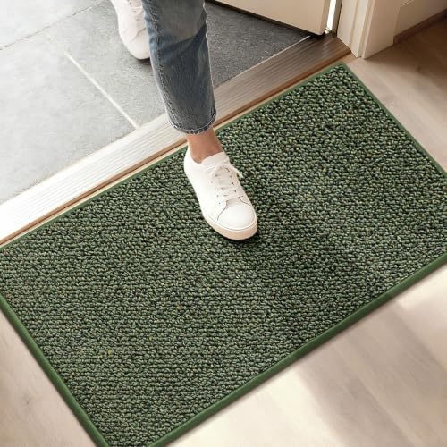 BEQHAUSE Dirt Trapper Door Mat 17" x 30", Non-Slip Doormats, Green by BEQHAUSE