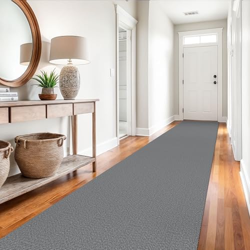 EARTHALL Washable Runner Rug, Non Slip Hall Runner Carpet, 3x14 Ft, Dark Gray - Image 6