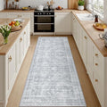 2x10 Hallway Washable Runner Rug: Neutral Kitchen Carpet Gray by Luxturiy