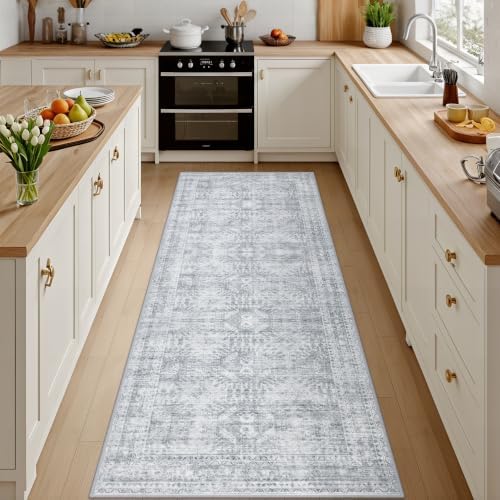 4x8 Area Rugs Living Room: Bedroom Neutral Washable Carpet Gray by Luxturiy