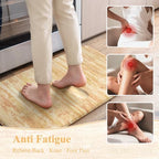 KIMODE Anti Fatigue Kitchen Mats,Autumn Orange Kitchen Rugs Sets of 2 Wider - Image 3
