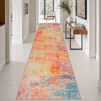 3x14 Washable Runner Rug：Modern Abstract Soft Carpet Galaxy Haze by FXRHLP
