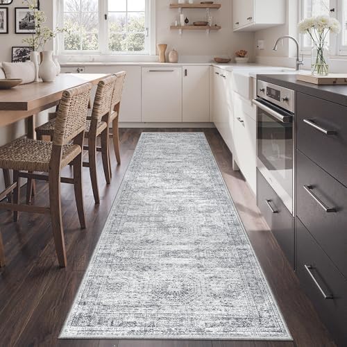 2x8 Runner Rug Non Slip,Washable Hallway Runner Rug,Grey - Image 5