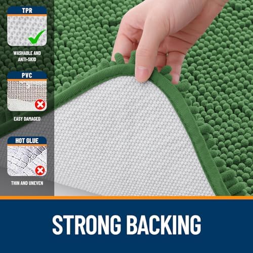 OLANLY Bathroom Runner Rugs 47x17, Extra Soft Absorbent Chenille Bath Rugs - Image 6