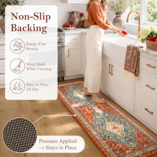 Collive Kitchen Mats for Floor Kitchen Rugs Non Slip Washable, 24''x71'' - Image 3