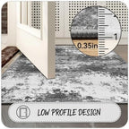 2x6 Rug Runners for Hallways Kitchen Non Slip Washable Grey Entryway Runner Rugs with Rubber Backing 6ft Long Carpet Runner for Laundry Room Bedroom, Low Pile Stain & Fade Resistant, Abstract Gray - Image 3