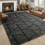 6x9 Large Dark Grey Fluffy Soft Area Rug Non-Slip for Living Room Bedroom by ModernHomeDecor