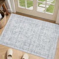 Washable Area Rugs 2x5: Neutral Living Room Bedroom Carpet Gray by Luxturiy