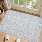 Washable Area Rugs 2x5: Neutral Living Room Bedroom Carpet Gray by Luxturiy