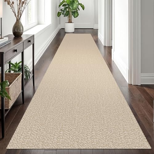 EARTHALL Washable Runner Rug, Non Slip Hallway Runner, 3x12 Ft, Sand/Beige - Image 6