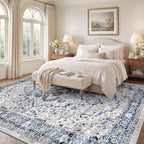 SameBed 8x10 Area Rug Living Room, Vintage Washable Carpet Light Blue - Image 2