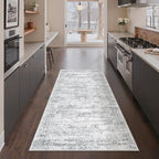 3x6 Runner Rug Non Slip,Washable Hallway Runner Rug,Grey - Image 5