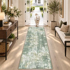RELEANY Washable Runner 2'x6' Abstract Area Rug for Hallway Light Green by RELEANY