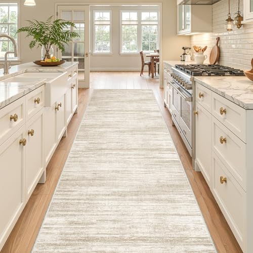 2'6 x 10' Runner Rug Non Slip,Washable Kitchen Rugs,Brown - Image 4