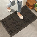 HIYARD Sturdy Front Door Mat, Absorbent Muddy Dirt Resist Welcome Door Mats Outdoor Indoor, Stain and Fade Resistant, Non-Slip Rubber Backing Low Profile Doormat for Entryway, 30×17, Brown by HIYARD