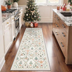 Madane Washable Christmas Runner Rug 2x6 - Grey Rug Runners for Hallways by Madane