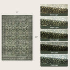 2x5 Area Rugs for Entryway, Green Washable Non-Slip Kitchen Runner Rug - Image 2