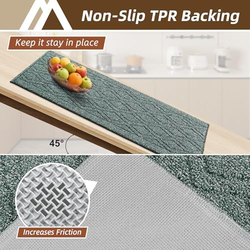 COSY HOMEER Kitchen Rugs Sets of 2 Non-Slip Washable,48x20Inch/30X20Inch - Image 3