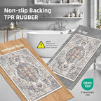 2-Piece Kitchen Runner Rug Set: Washable Non-Slip Floor Mats for Sink & Stove Cooking Area Soft Low Pile Water-Resistant Carpet for Dishwasher Fridge Fronts Durable Kitchen Island Mats(2x3+2x4,Brick) - Image 6