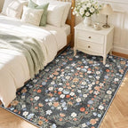SameBed 3x5 Area Rug Living Room, Vintage Washable Carpet Carbon Gray - Image 3