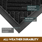 Front Door Mat, Heavy Duty Non-Slip Doormat 61.5"x36", Black - Image 2