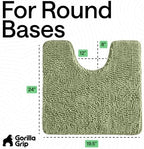 GORILLA GRIP Chenille Bath Rug Mat for Oval Toilet Base, 24x19 Sage - Image 2