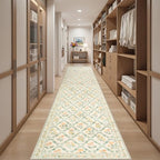 PLHXFR 2.6x14 Washable Runner Rug：Floral Indoor Kitchen Carpet Beige Multi - Image 5