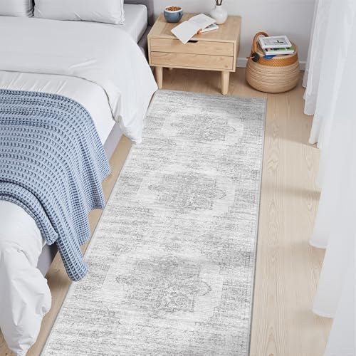 2x6 Runner Rug Non Slip,Washable Hallway Runner Rug,Grey - Image 5