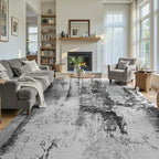 Living Room Rug 7x10 Ink Black Area Rugs Machine Washable Abstract Boho Large Rug Non-Slip Non-Shedding Faux Wool Indoor Vintage Carpet for Bedroom, Classroom, Dining Room, Kids Playroom - Image 4
