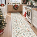 Madane Christmas Hallway Runner Rug 2x8, Soft Washable Grey Kitchen Rugs by Madane
