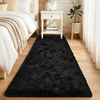 Noahas 2x10 Black Fluffy Soft Runner Rug Non-Slip for Bedroom Dorm Hallway by ModernHomeDecor
