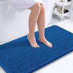 OLANLY Bathroom Runner Rugs 44x24, Soft Absorbent Chenille Bath Rugs, Rubber Backing Quick Dry, Machine Washable Long Bath Mats for Bathroom, Tub and Shower, Home Decor Accessories, Deep Navy Blue - Image 2