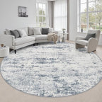 Round Area Rug Living Room: 8 ft Modern Washable Indoor Carpet by FXRHLP