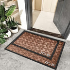 Bulijojo Sturdy Front Entrance Doormats,Durable Heavy Duty Welcome Mat,Thick Absorbent Natural Rubber Non Slip Mat,Easy Clean Entryway Mat Geometric Brown 23"x35" - Image 6