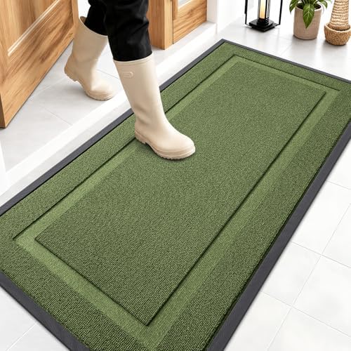 OLANLY Front Door Mat Outside 47x23, All-Season Heavy-Duty Rubber Doormat by OLANLY